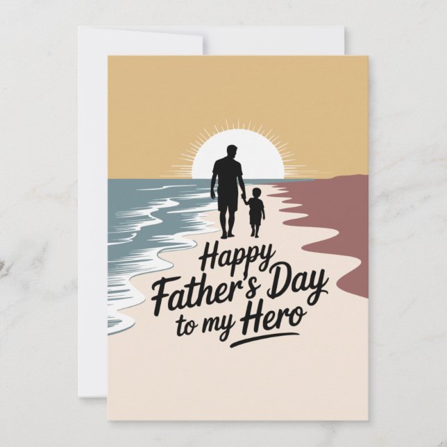 Custom “Happy Father’s Day to My Hero” Card | Pers (Front)