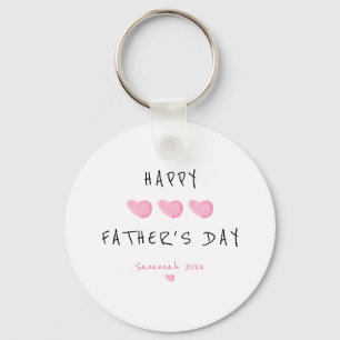 Custom Happy Father's Day Cute Girl Key Ring