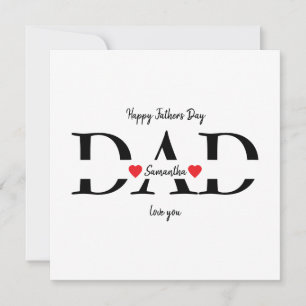 Custom Happy Father's Day Flat Card with Kids Name