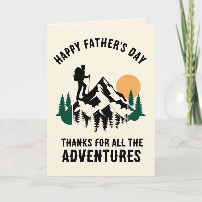 Custom Happy Father's Day Mountain Hiking Card (Front)