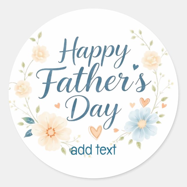 Custom Happy Father's Day Quote Pin – Personalised Classic Round Sticker (Front)
