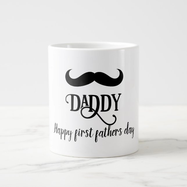 custom Happy first father's day  Large Coffee Mug (Front)