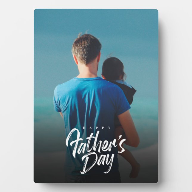 Custom Happy First Father's Day Photo Card Plaque (Front)