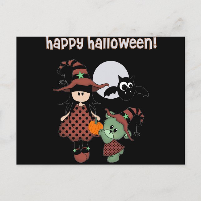 Custom Happy Halloween Postcard (Front)