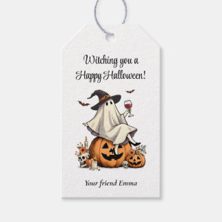 Custom Happy Halloween Witch Favour Gift Tags