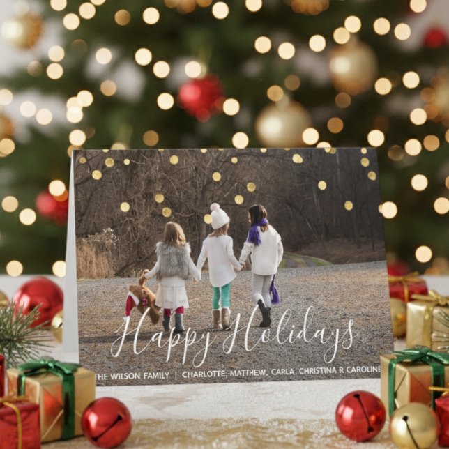 Custom HAPPY HOLIDAYS Gold confetti | PHOTO Holiday Card (Custom HAPPY HOLIDAYS Gold confetti | PHOTO Holiday Card)