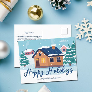 Custom Happy Holidays Real Estate Company Holiday Postcard