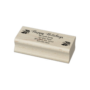 Custom Happy Holidays Rubber Stamp