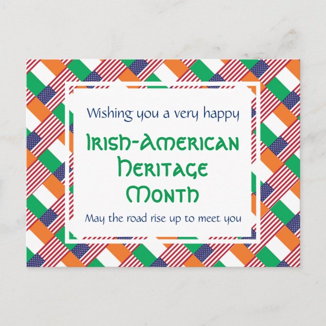 Custom HAPPY IRISH-AMERICAN HERITAGE MONTH Holiday Postcard (Front)
