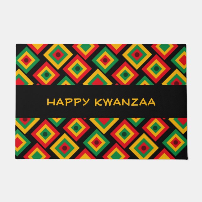 Custom HAPPY KWANZAA Doormat (Front)