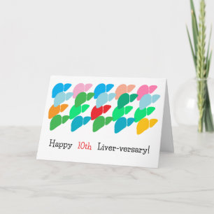 Custom Happy Liver-versary & Many More Folded Card