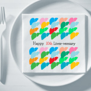 Custom Happy Liver-versary Party Napkin