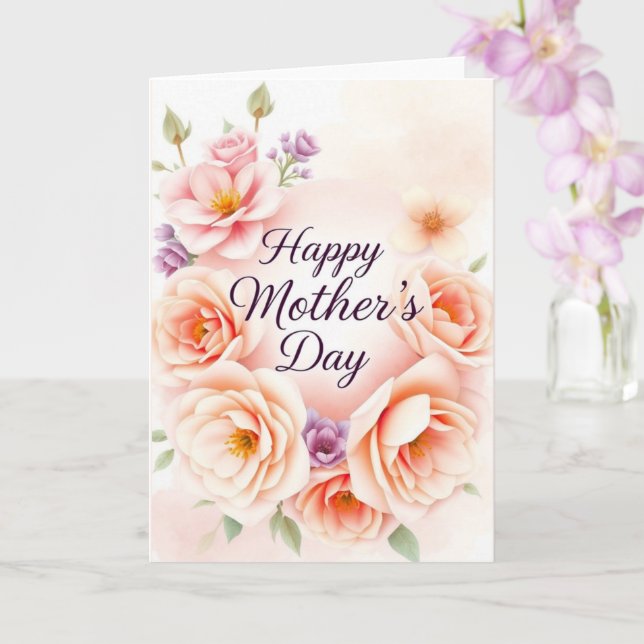 Custom Happy Mother’s Day Card – Personalised (Orchid)