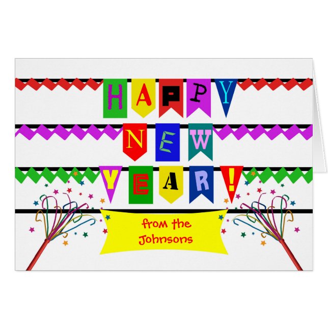 Custom Happy New Year, , Bright and Colourful (Front Horizontal)