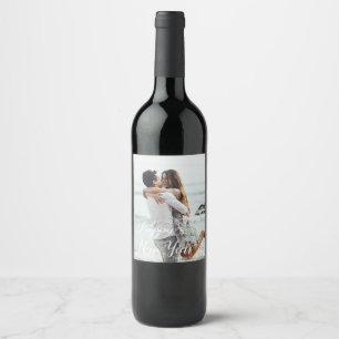 custom happy new year , custom photo wine label