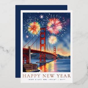 Custom Happy New Year San Francisco Fireworks