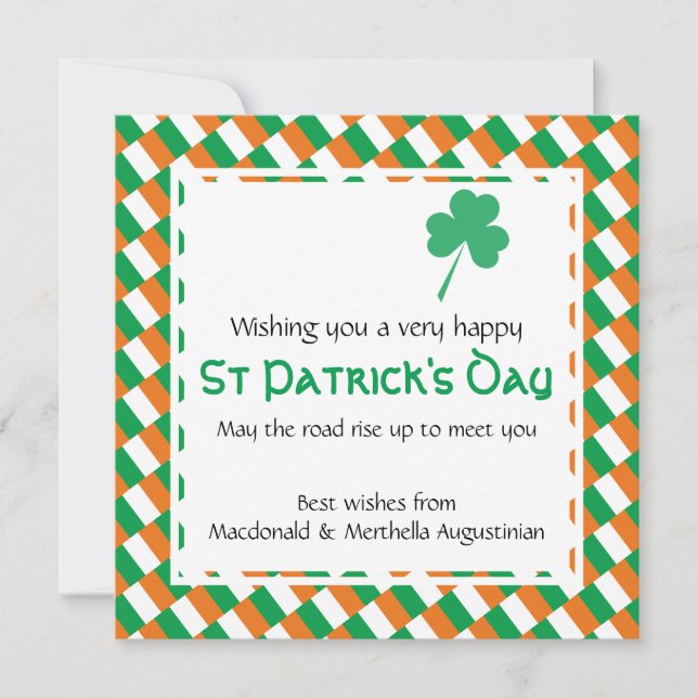 Custom HAPPY ST PATRICK'S DAY Holiday Card (Front)
