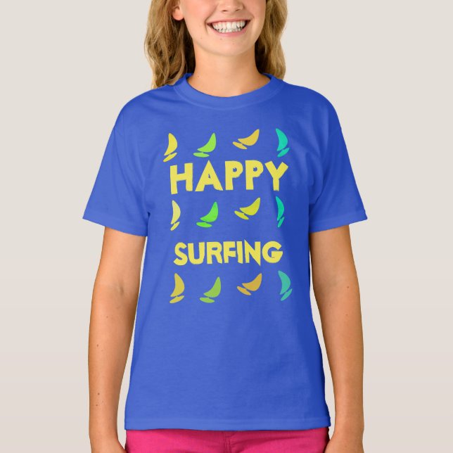 Custom Happy Surfing Sport T-Shirt (Front)
