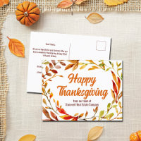 Custom Happy Thanksgiving Autumn Leaves Company