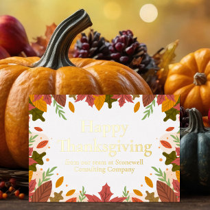 Custom Happy Thanksgiving Business Marketing Gold
