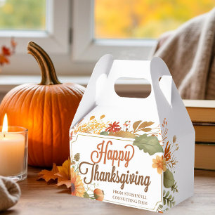 Custom Happy Thanksgiving Leaves Business Party Favour Box