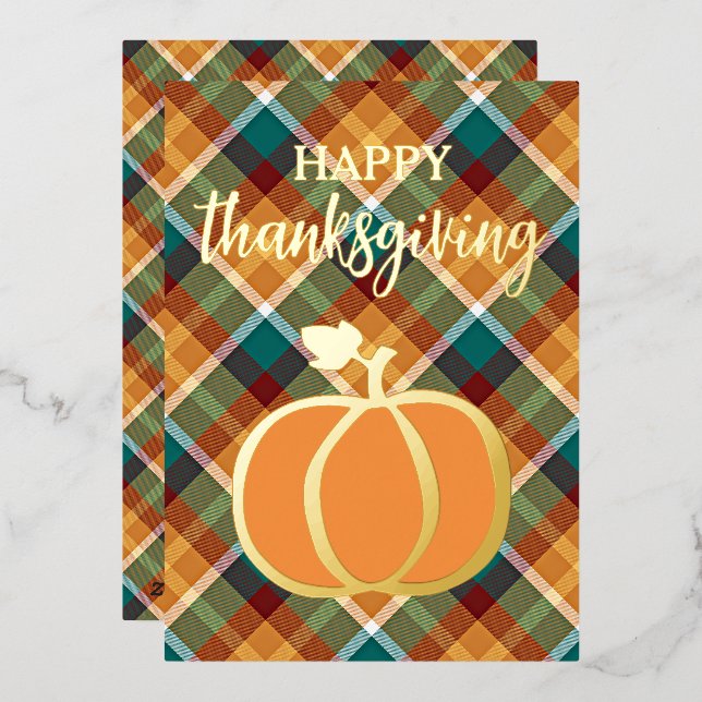 Custom Happy Thanksgiving On Autumn Plaid Pattern (Front/Back)