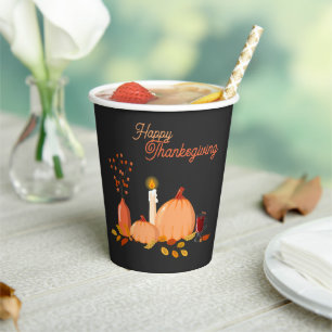 Custom Happy Thanksgiving Paper Cups