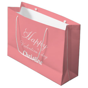  Custom Happy valentine's day custom name Large Gift Bag