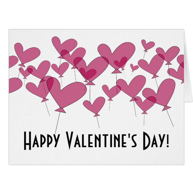 Custom Happy Valentine's Day large greeting card (Front Horizontal)