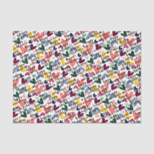 Custom Happy Valentines I Love You Heart Pattern Tissue Paper