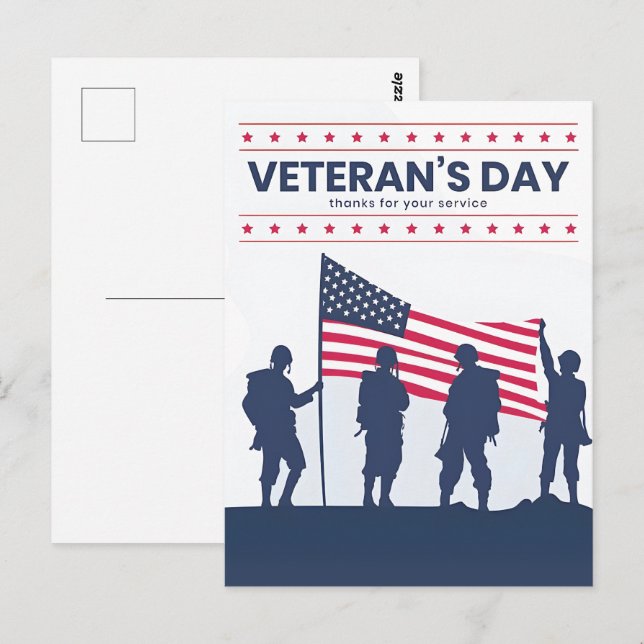 Custom Happy Veterans Day! Thank You Cards 2025 (Front/Back)