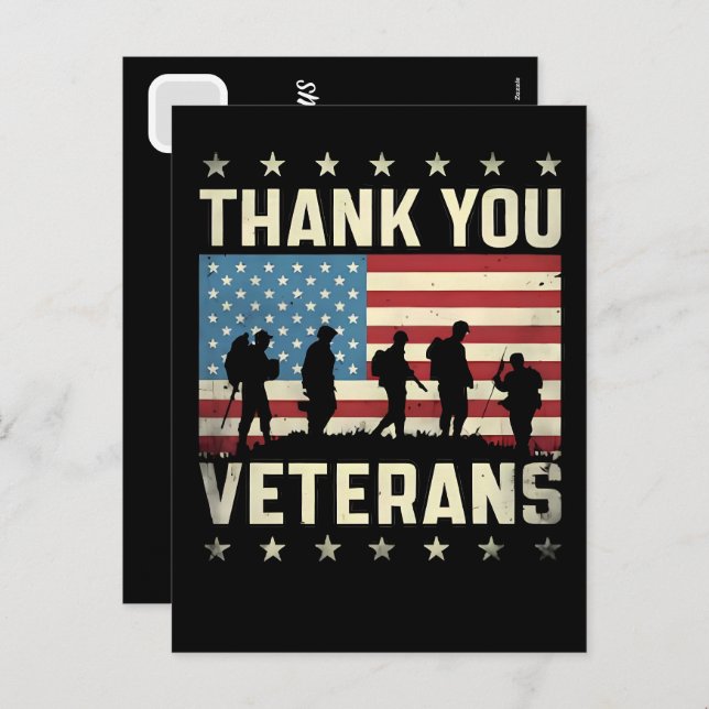 Custom Happy Veterans Day! Thank You Cards 2025 (Front/Back)