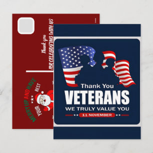 Custom Happy Veterans Day! Thank You Cards Printab