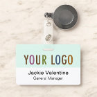 Custom Hard Plastic Name Badge Retractable Clip