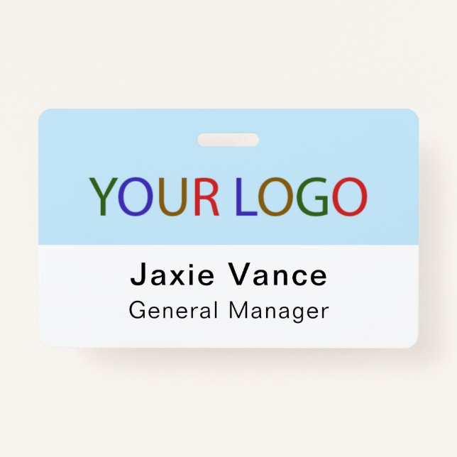 Custom Hard Plastic Name Badge with Metal Clip ID Badge (Front)