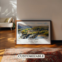 Custom Harpers Ferry Wall Art, West Virginia