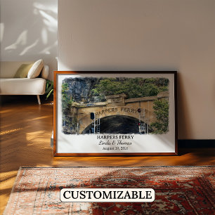 Custom Harpers Ferry Wall Art, West Virginia Poster