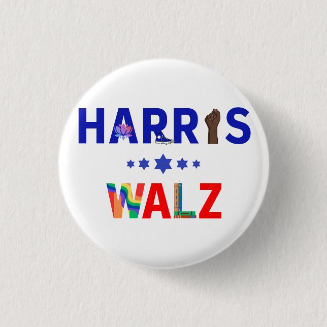 Custom Harris/Walz Campaign Button (Front)