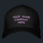 Custom Hat Your Text Name Embroidered Cap<br><div class="desc">Your Personalised Promotional Cap - Add Your Text - Name - Company / Number / Letter / Slogan - Tagline / or Website , Phone , E-mail , Social Media Handle , Address , Logo - Photo / more - Choose Your Colour / Size / Font - Make your unique...</div>