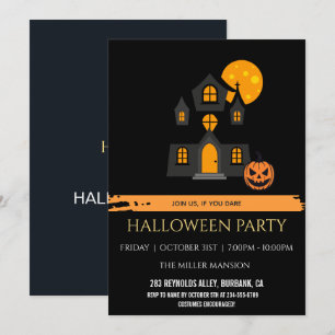 Custom Haunted House Halloween Party Invitation