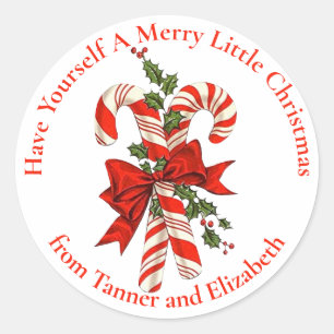 Custom Have Yourself A Merry Little Christmas Classic Round Sticker