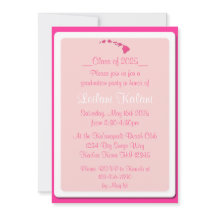 Custom Hawaii pink islands graduation invitations
