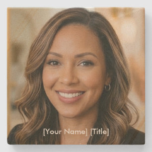 Custom Headshot Photo Real Estate Agent Limestone Stone Coaster