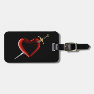 Custom Heart And Dagger Luggage Tag