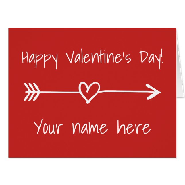 Custom heart arrow Happy Valentine's Day large (Front Horizontal)