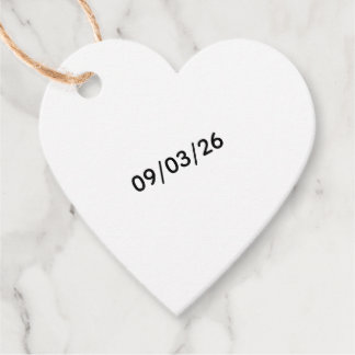 Custom Heart Date Favour Tag | Minimalist Wedding
