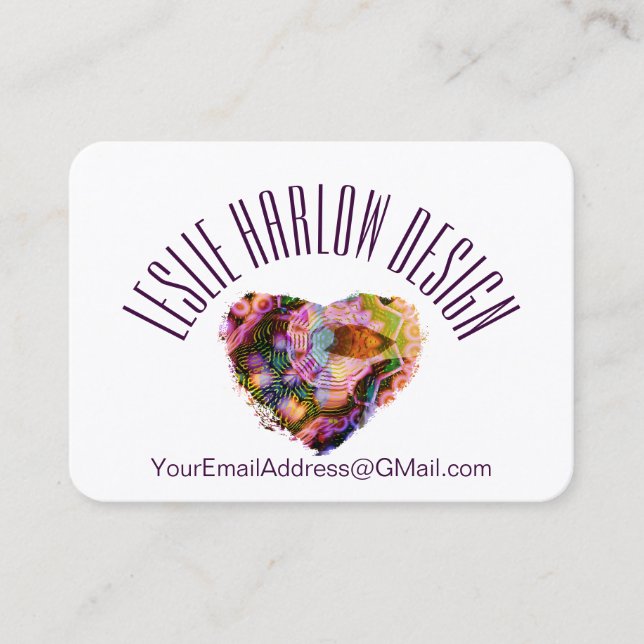 Custom Heart Design Business Cards by LH (Front)