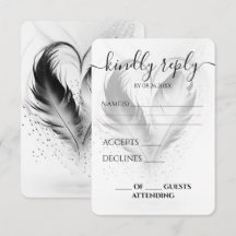 Custom Heart Feathers Wedding