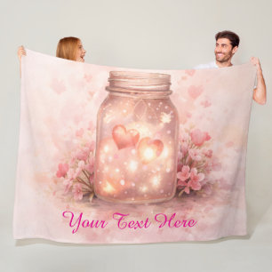 Custom Heart Jar Blanket - Romantic Gift
