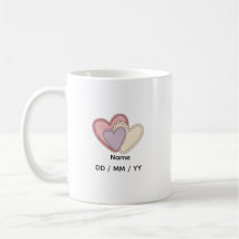 Custom Heart Mug with Name Date